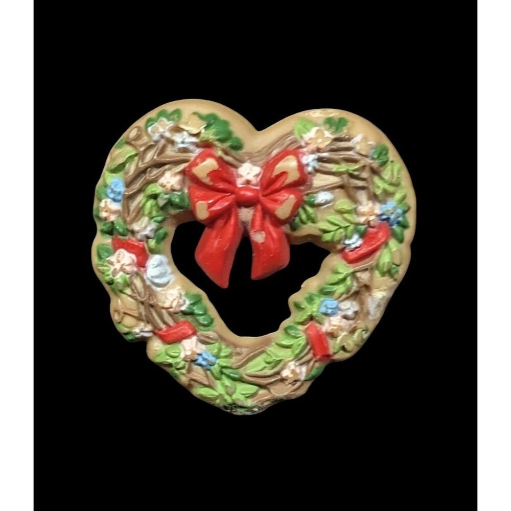 Vintage 1985 Hallmark Valentine's Heart Wreath Brooch